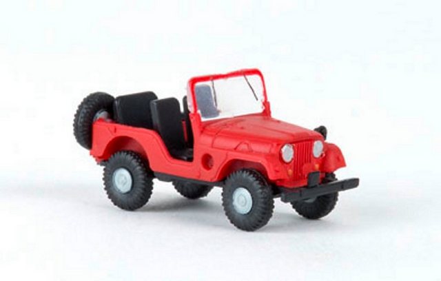 Brekina Modellauto Brekina 1/87 58904 Jeep Universal rot