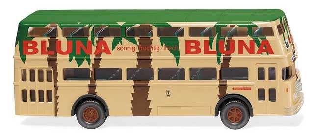 Wiking Modellauto Wiking H0 1/87 072205 Doppeldeckerbus D2U (Büssing) "Bluna" - OVP NEU