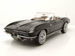 Norev Modellauto Chevrolet Corvette C2 Sting Ray Convertible 1963 schwarz Modellauto