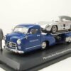 Schuco Modellauto Mercedes Renntransporter Blaues Wunder mit 300 SLR silber und Figur