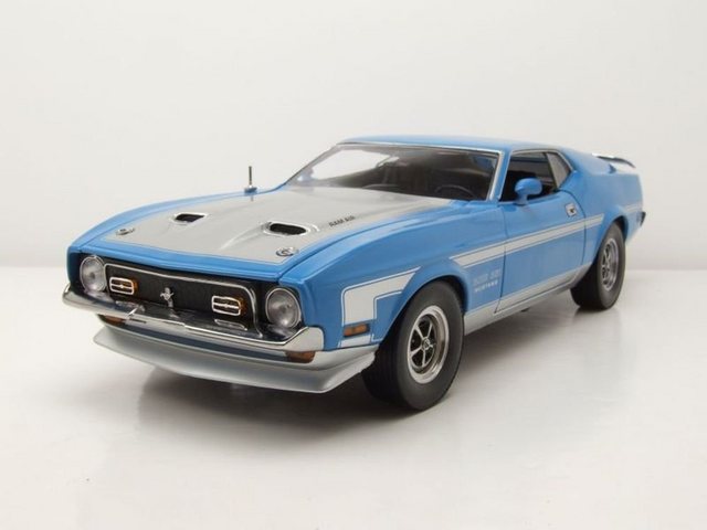 Sun Star Modellauto Ford Mustang Boss 351 1971 grabber blau silber Modellauto 1:18 Sun