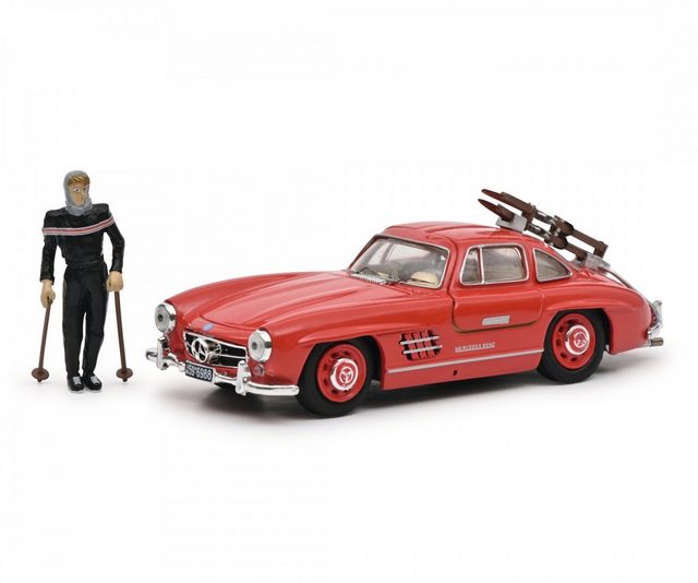 Schuco Modellauto 450376600 Schuco MB 300 SL rot mit Ski 1:43