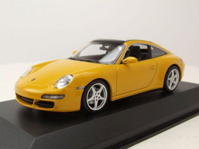 Maxichamps Modellauto Porsche 911 (997) Targa 2006 gelb Modellauto 1:43 Maxichamps