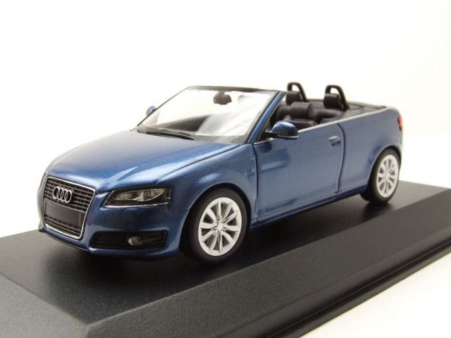 Maxichamps Modellauto Audi A3 Cabrio 2007 dunkelblau metallic Modellauto 1:43 Maxichamps