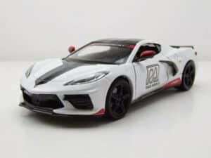 GREENLIGHT collectibles Modellauto Chevrolet Corvette C8 Stingray Pace Car 2020 weiß Modellauto 1:24