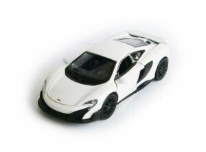 Welly Modellauto MCLAREN 675LT Coupe Modellauto Modell Auto Metall Spielzeugauto Kinder Geschenk 17 (Weiss-Metallic)