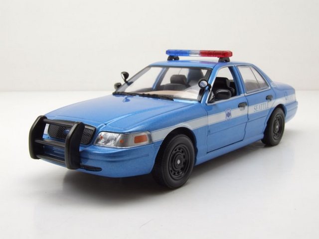 GREENLIGHT collectibles Modellauto Ford Crown Victoria Police Interceptor Seatlle Washington 2001 blau