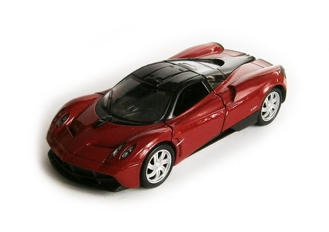 Welly Modellauto PAGANI HUAYRA Modellauto Sportwagen Modell Auto Metall Spielzeugauto Kinder Geschenk 48 (Dunkelrot)